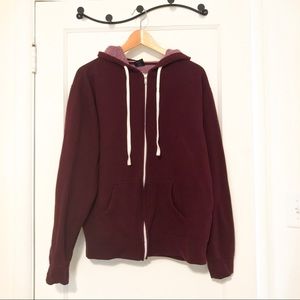 Men’s Maroon Zip Up Hoodie